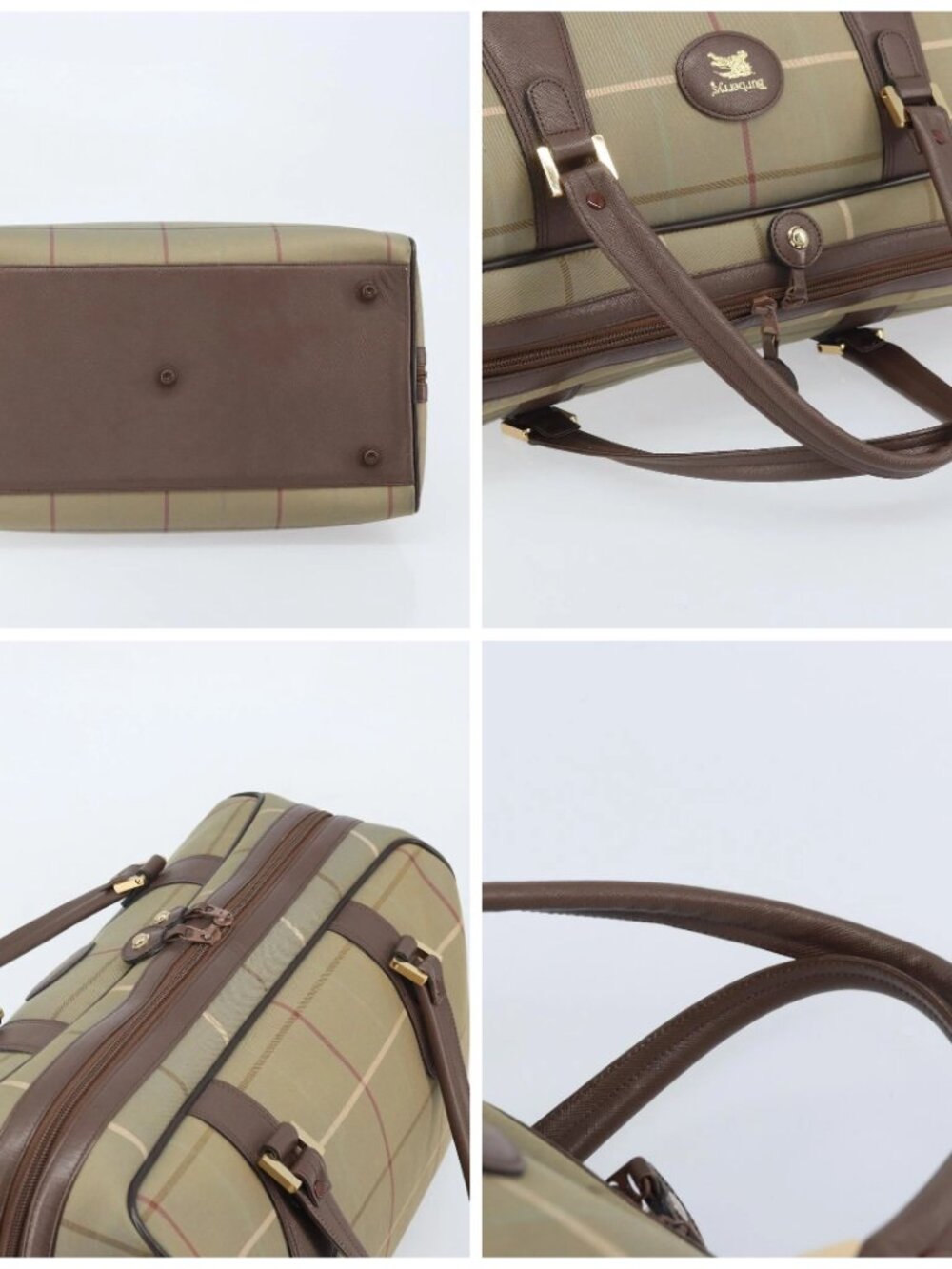 Burberrys Nova Check Boston Bag Canvas Beige Gold - Picture 16 of 16
